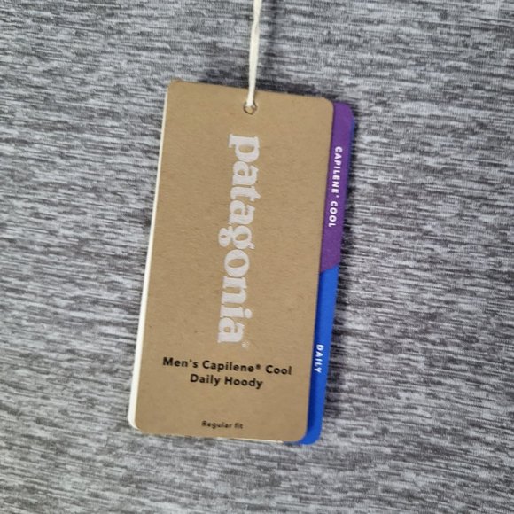 patagonia Capilene Cool Daily Hoody Long Sleeved Hooded Shirt Gray SZ XL - Picture 5 of 7